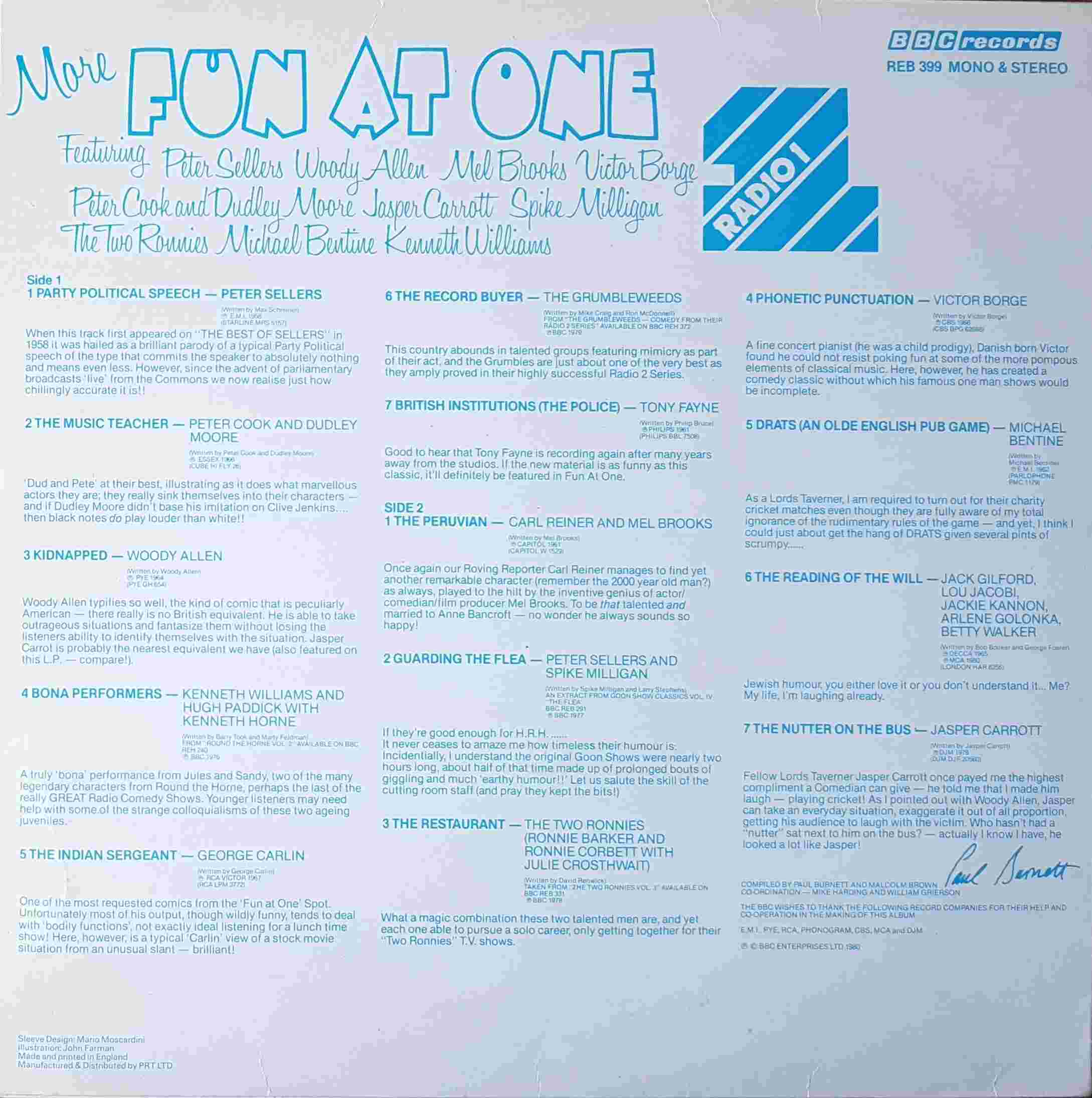 Picture of REB 399 More fun at one by artist Various from the BBC records and Tapes library